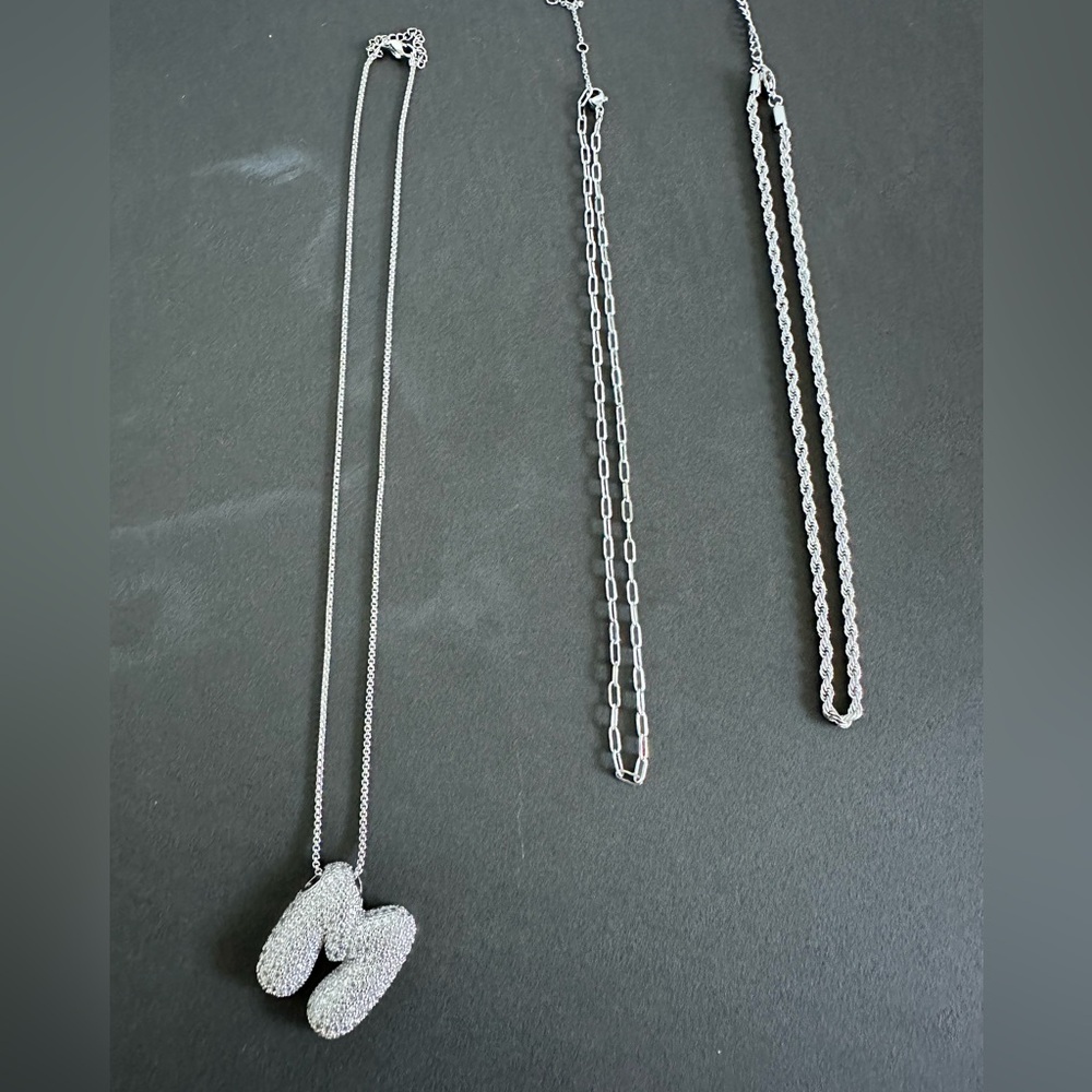 Avaria Bubble Letter Necklace Stack . - image 3